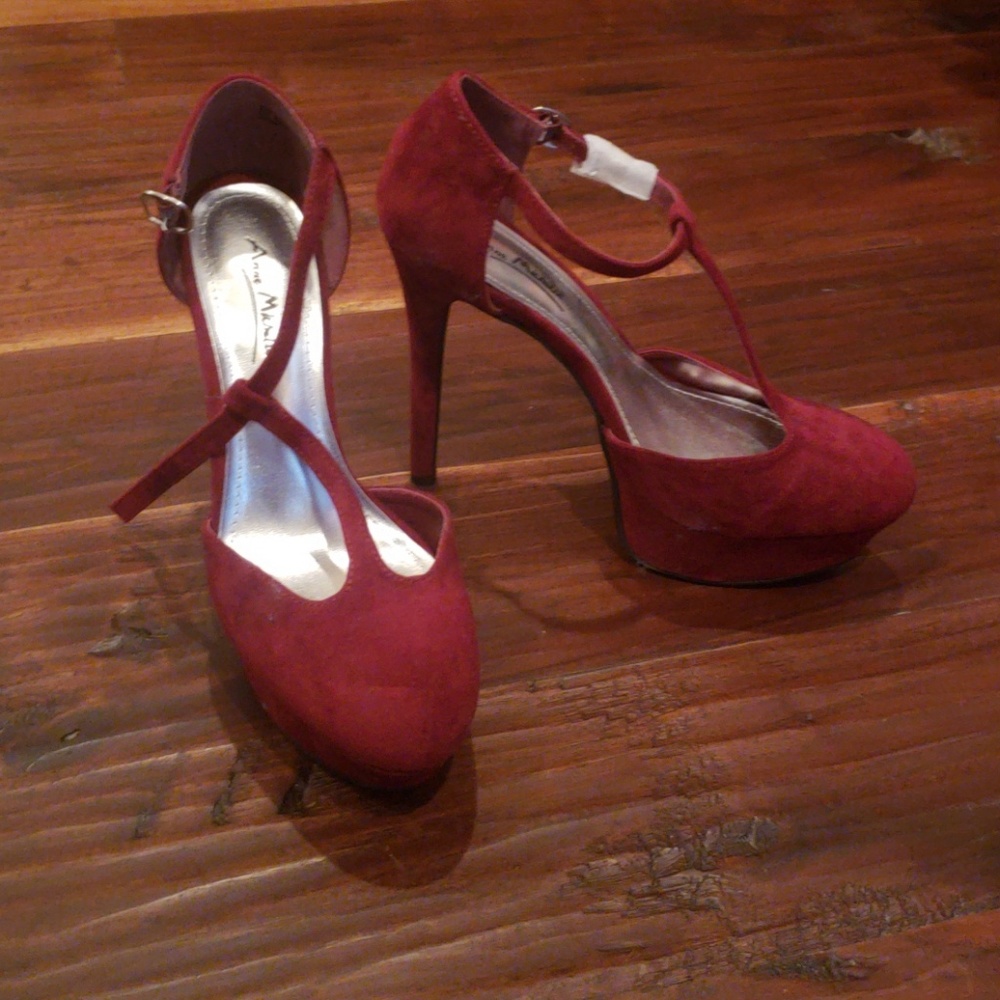 Garnet Suede Platform Heels